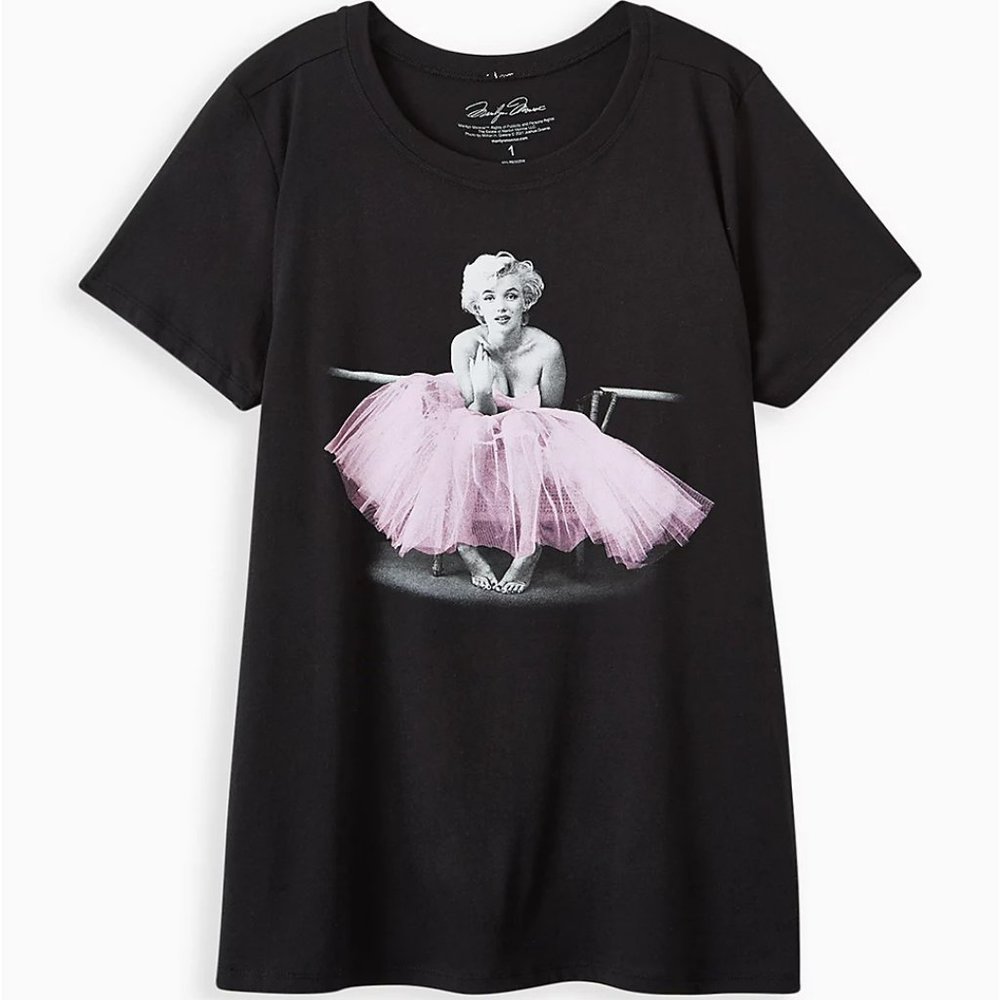 SLIM FIT CREW TEE - MARILYN MONROE BLACK